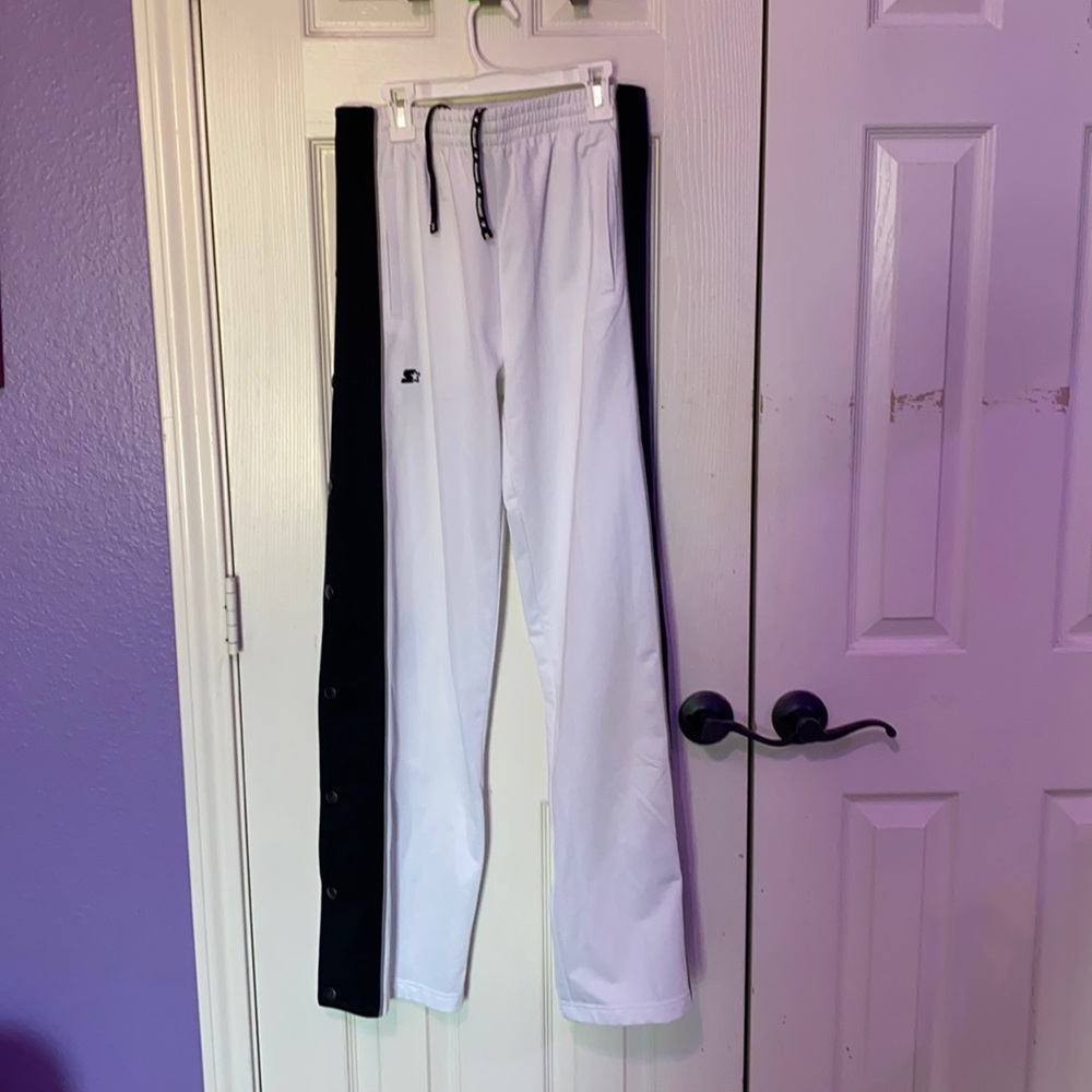 Starter truck pants with snap detail on the sides